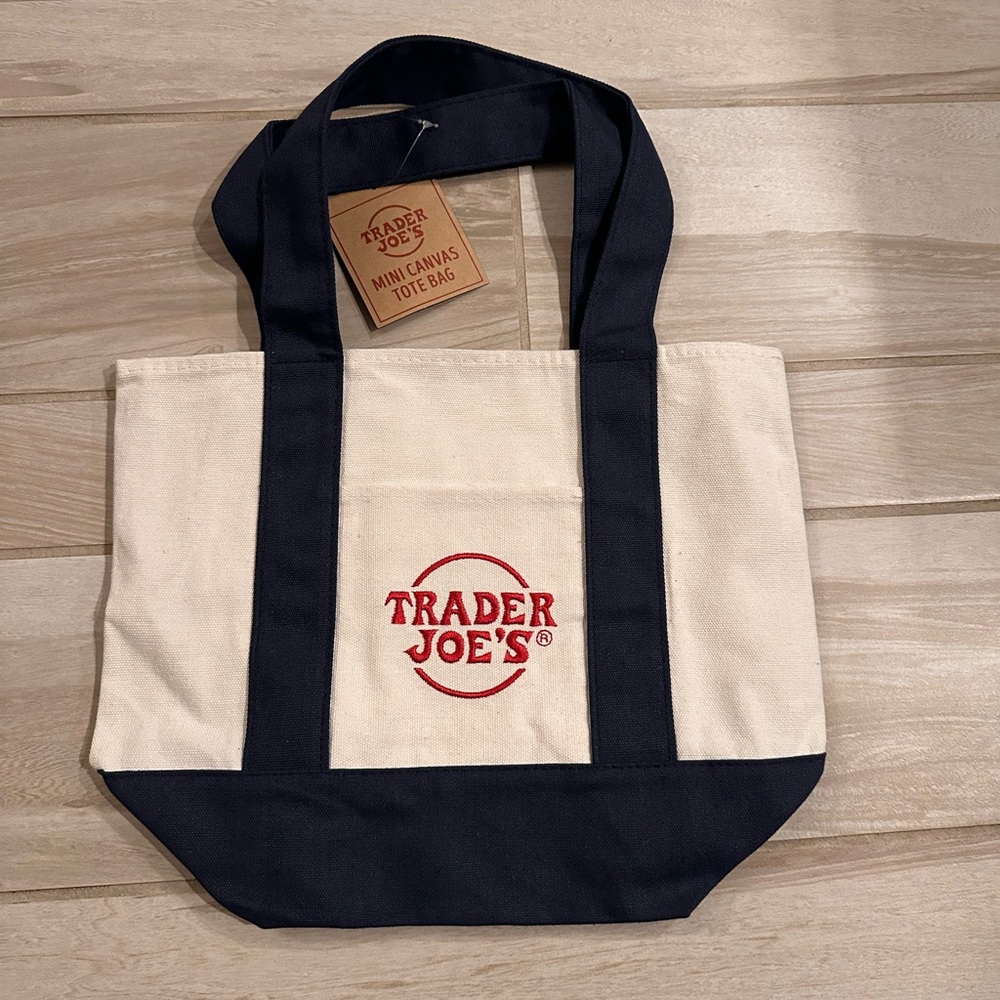 Trader joes mini canvas tote bag
